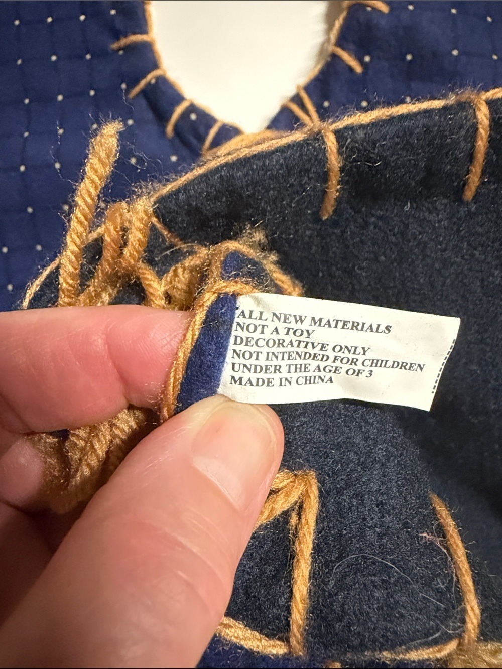 Navy Sky Snowman Tree Skirt 42 Inch - Picture 15 of 16